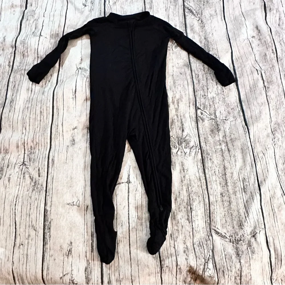 Little Sleepies Midnight Black Bamboo Footie; Unisex Size 12-18 Months